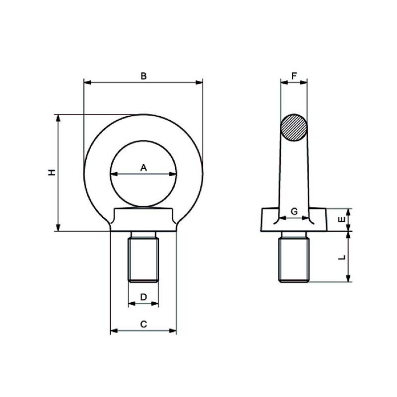 Din 580 Male Eye Bolt