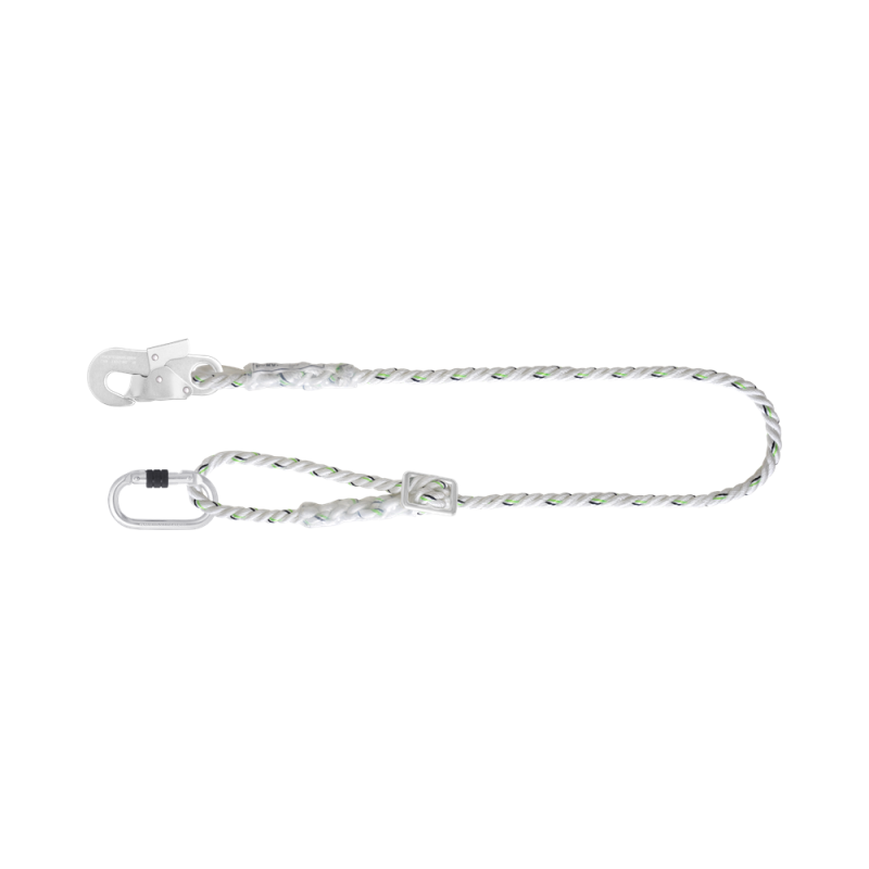 Work Positioning Twisted Rope Lanyard with ring adjuster