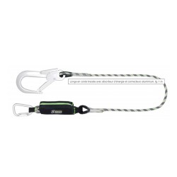 Longe fourche en corde toronnée avec absorbeur 1,5 m