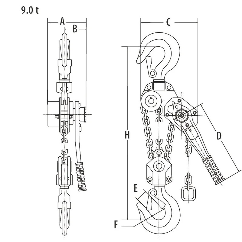 Lever Hoist 9 T ELEPHANT