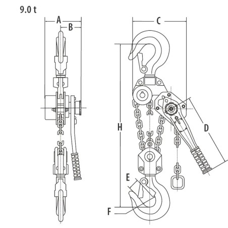 Lever Hoist 9 T ELEPHANT
