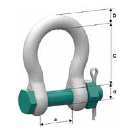 Bow shackle with safety bolt