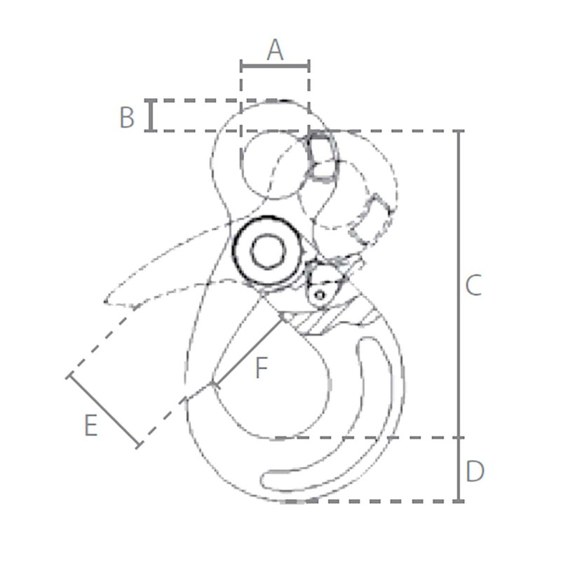 Eye self locking hook