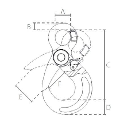 Eye self locking hook