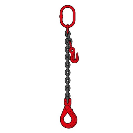 1-Leg Chain Sling with Self-Locking Hook and Shortening Clutch