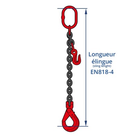 Chaine de levage 1 Brin Crochet Auto avec Raccourcisseur