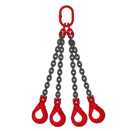 4-Leg Chain Sling with Self-Locking Hook