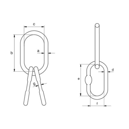 Maille de tête triple G100 Green Pin Dimensions