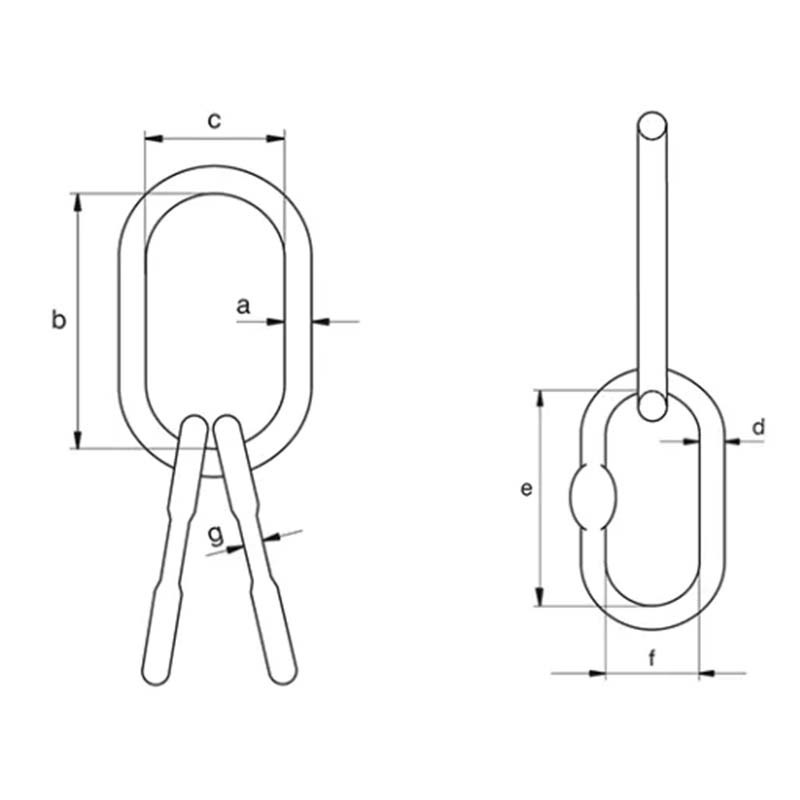 Maille de tête triple G80 Green Pin Dimensions