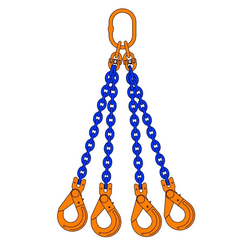 G100 4-Leg Chain Sling with Self-Locking Hook