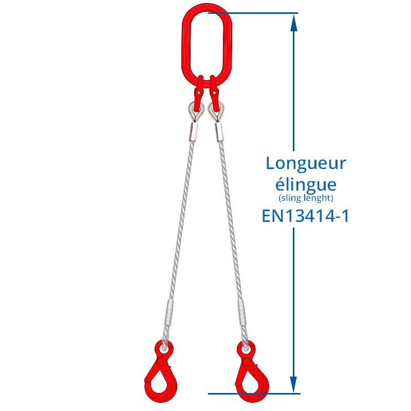 2-leg wire rope sling  : Sas Deal Levage