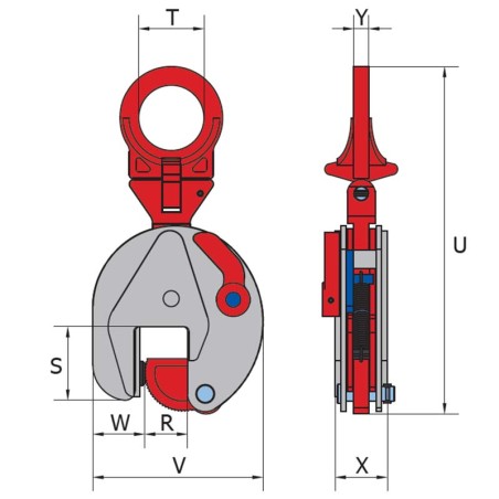 SST articulated vertical lifting clamp