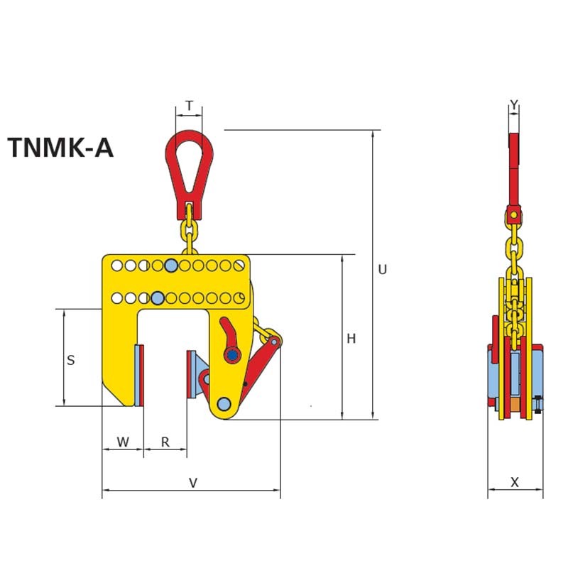 Pince de levage vertical non marquante TNMK-A