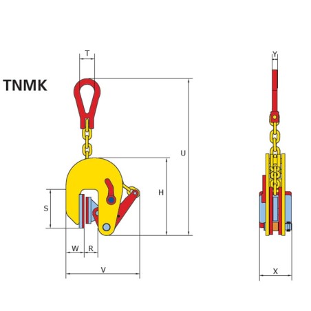 Pince de levage vertical non marquante TNMK
