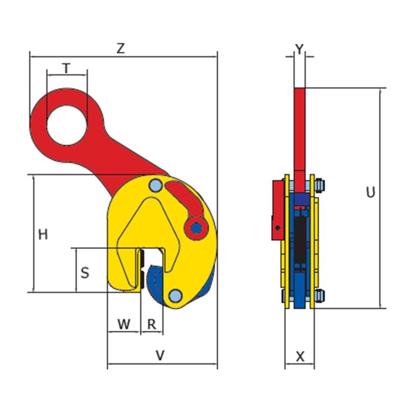 Offset vertical lifting clamp