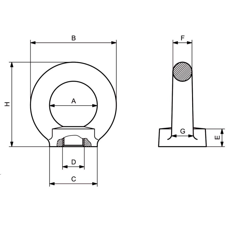 Female Stainless Steel Lifting Eye