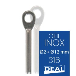 Embout à œil à sertir Inox 316