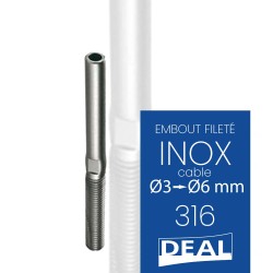 Stainless steel swage stud Ø to Ø6 mm | Marine Equipment Marseille