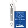 Stainless Steel Hook-to-Hook Turnbuckle 5Ø to Ø2 mm | Marine Equipment Marseille