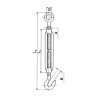 Tendeur Inox œil - crochet / Crochet Ø5 mm à Ø8 mm | Inox Marin 316