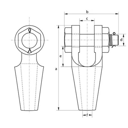 Douille conique à chape Green Pin G 6422 dimensions