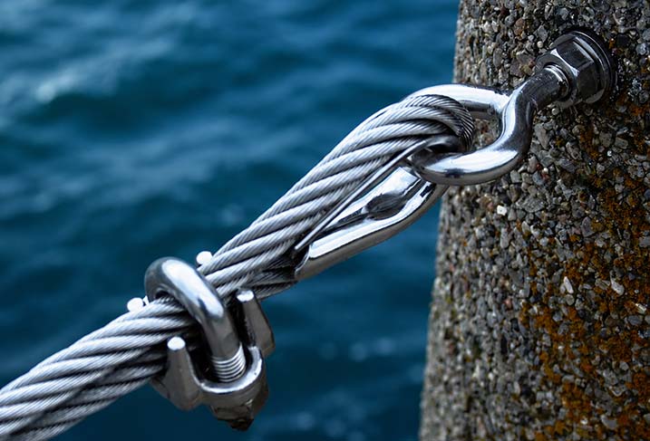 Stainless steel wire rope protection